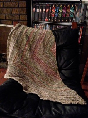 Here it is, fashionably draped over a chair.